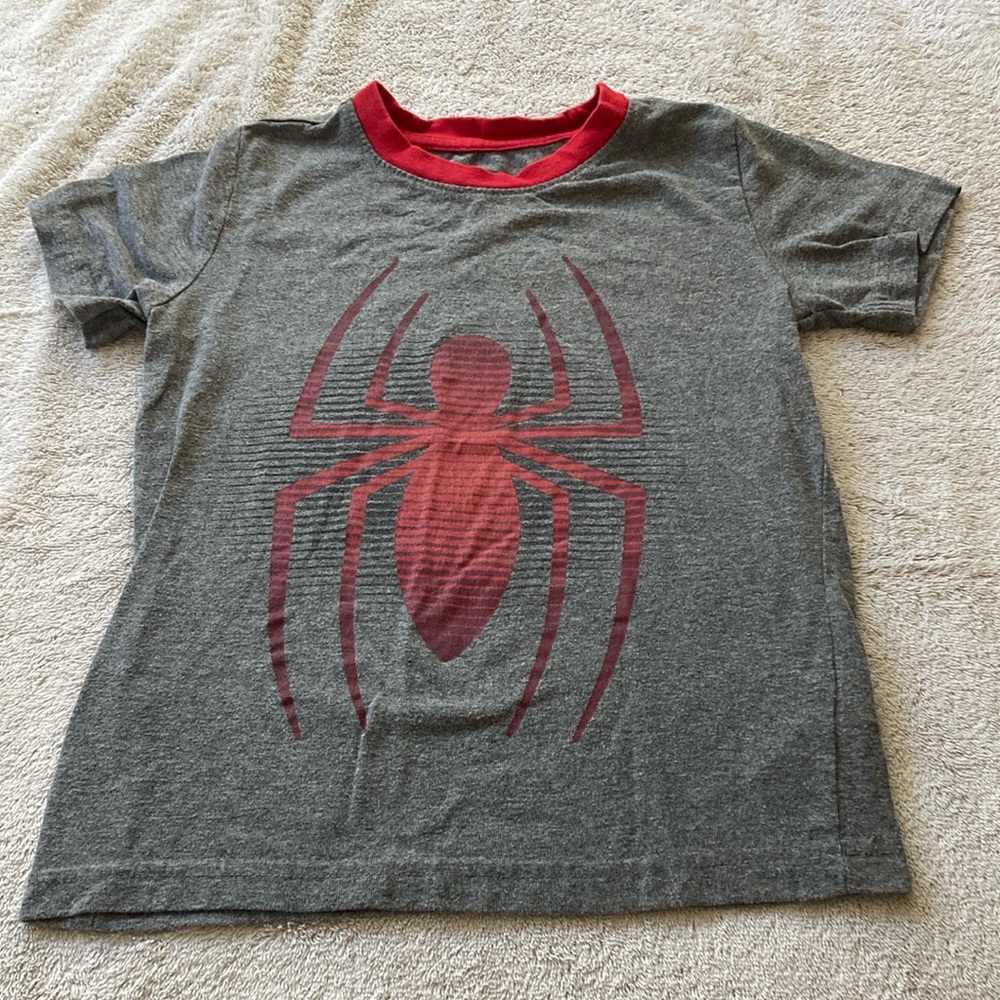 Gray and Red Spider Graphic Kids T-Shirt